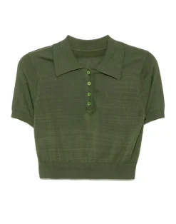 Fashion Cynthia Rowley Aspen Knit Polo DRKGR