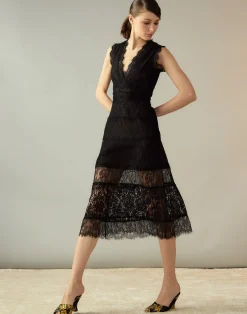 Outlet Cynthia Rowley Audrey Lace Dress BLACK