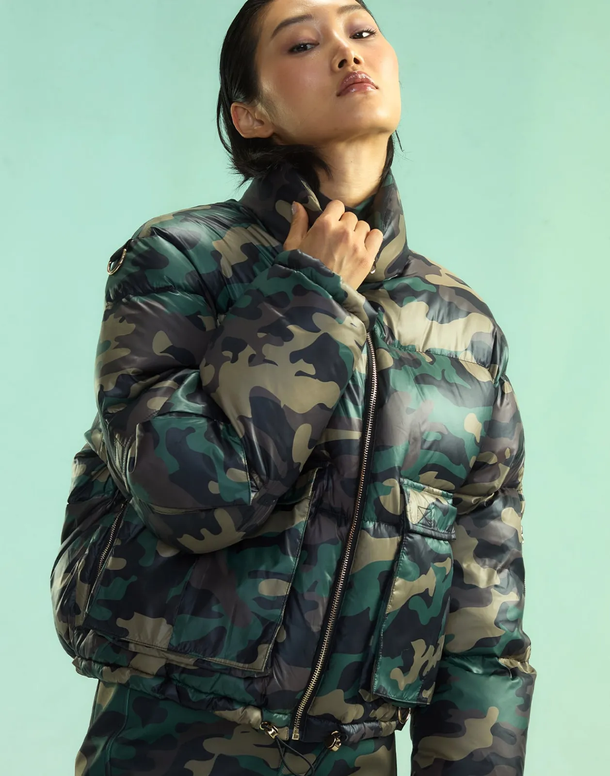 Fashion Cynthia Rowley Backcountry Puffer Jacket GRNCAM