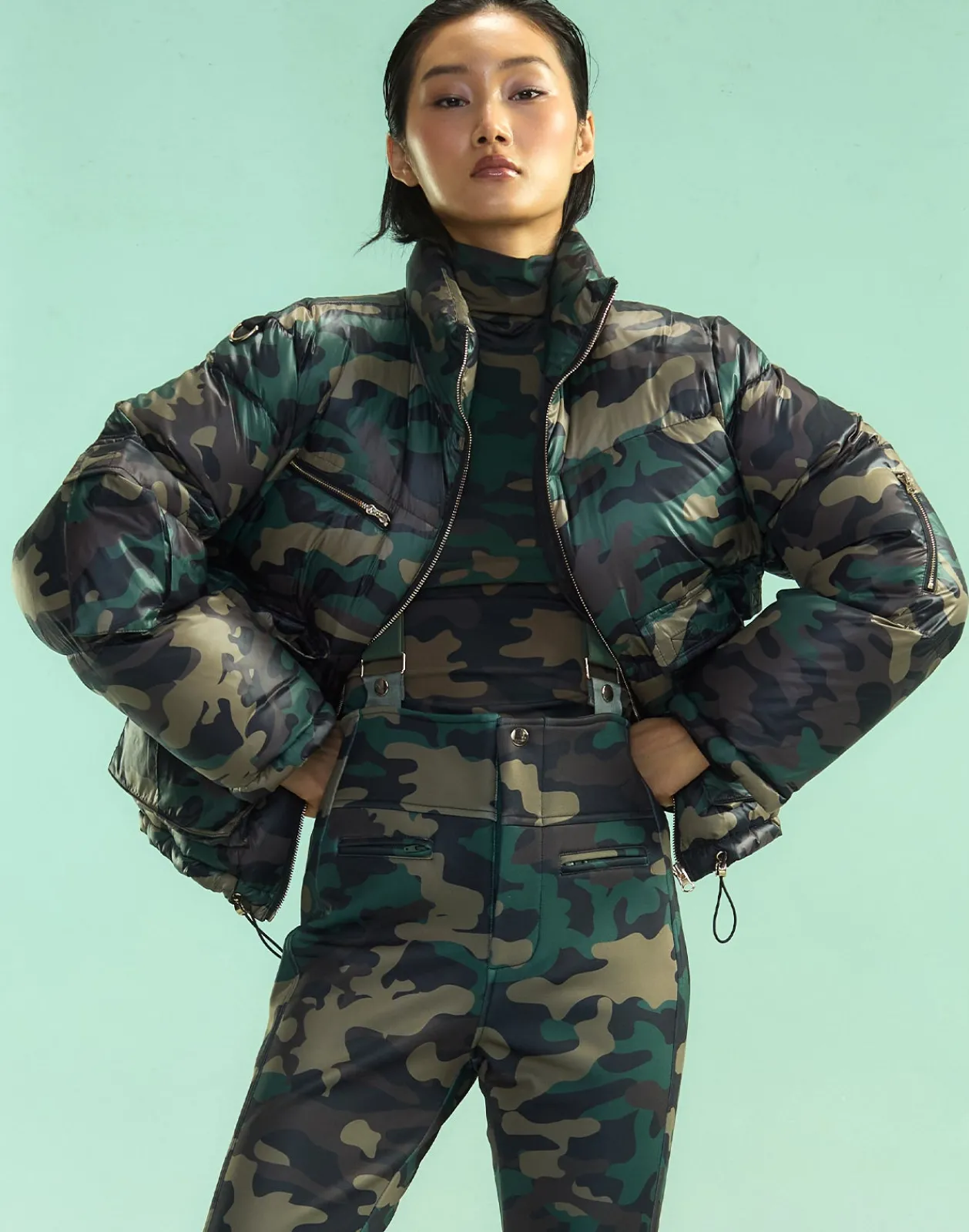 Fashion Cynthia Rowley Backcountry Puffer Jacket GRNCAM