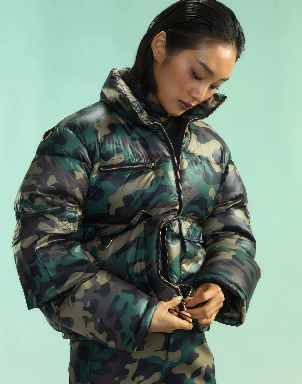 Fashion Cynthia Rowley Backcountry Puffer Jacket GRNCAM