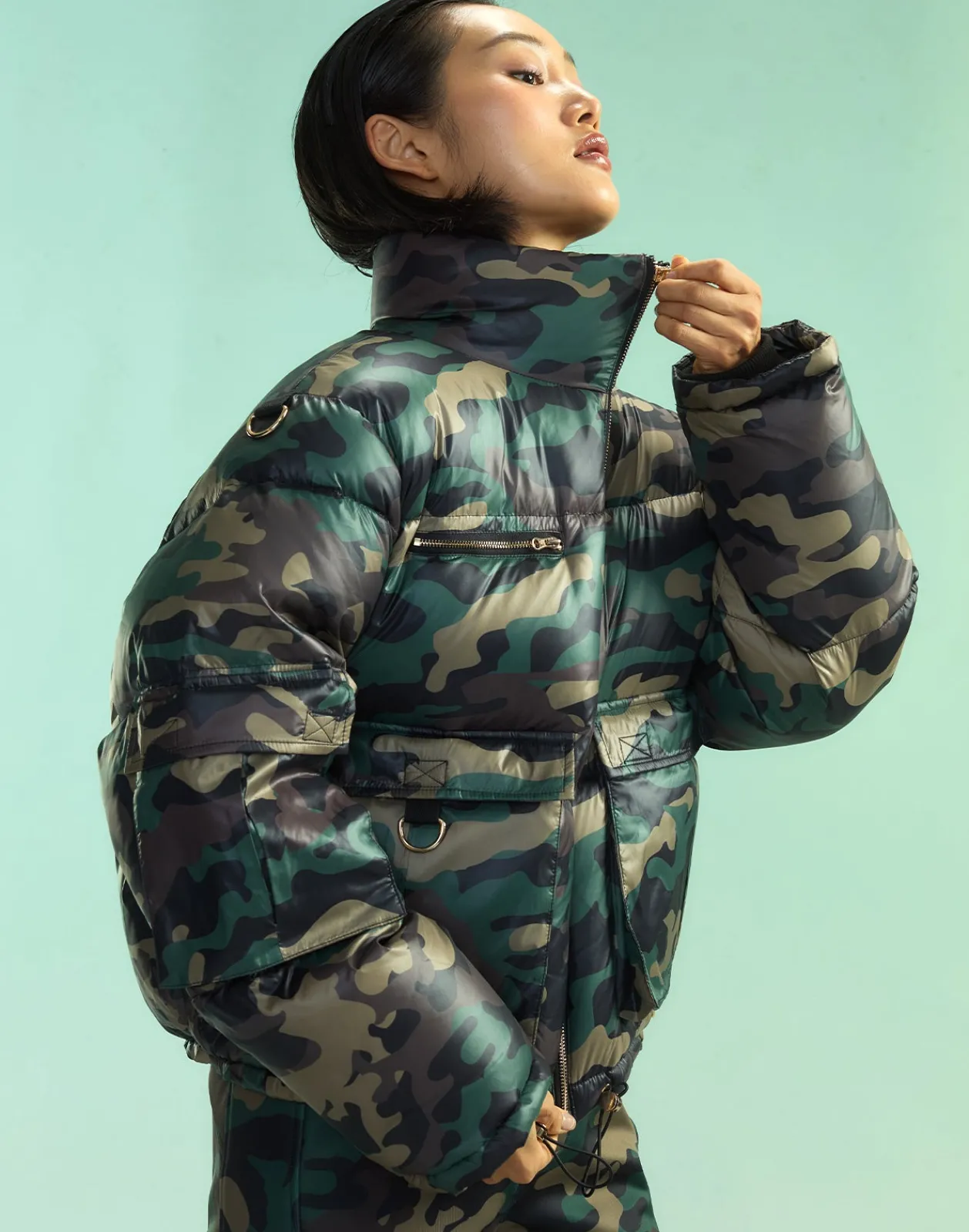 Fashion Cynthia Rowley Backcountry Puffer Jacket GRNCAM