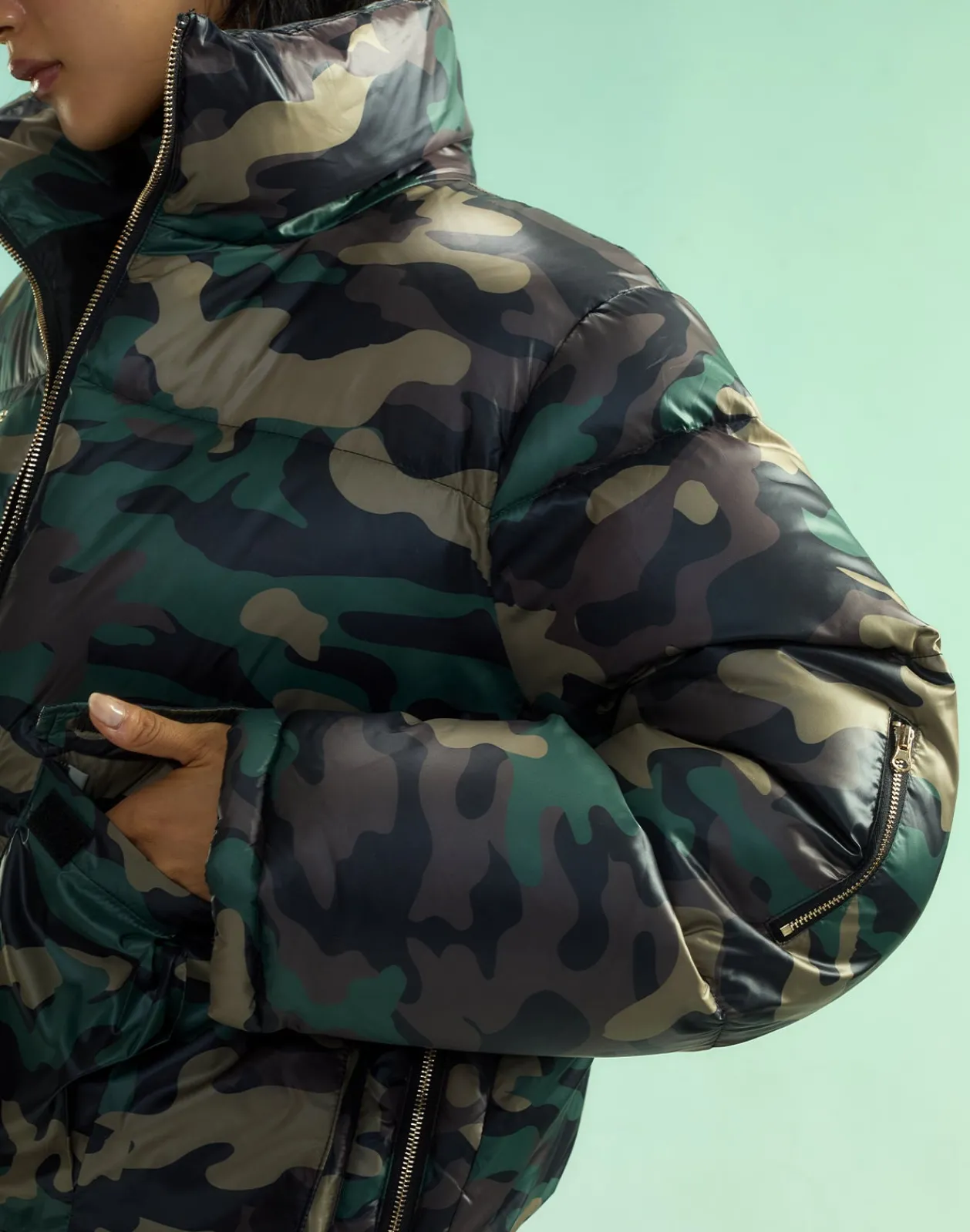 Fashion Cynthia Rowley Backcountry Puffer Jacket GRNCAM