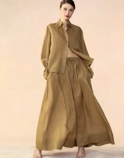 New Cynthia Rowley Baleira Blouse GLDYLW