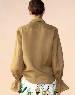 New Cynthia Rowley Baleira Blouse GLDYLW