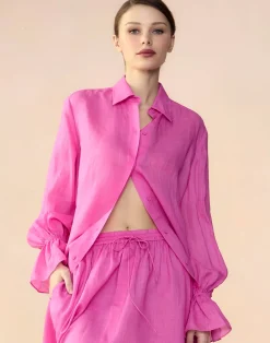 New Cynthia Rowley Baleira Blouse HTPNK