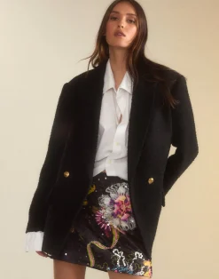 Online Cynthia Rowley Bardot Bouclé Blazer BLACK