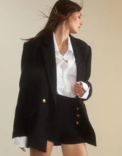 Online Cynthia Rowley Bardot Bouclé Blazer BLACK