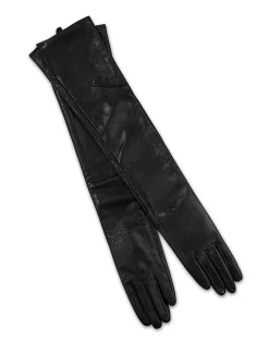 Hot Cynthia Rowley Bea Long Leather Gloves BLACK