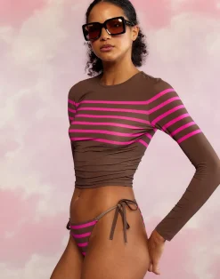 Discount Cynthia Rowley Becca String Bikini Bottom BRWPNK