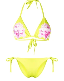 Online Cynthia Rowley Becca String Bikini Top NEONG
