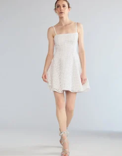 Outlet Cynthia Rowley Birdcage Mini Dress White