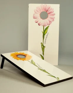 New Cynthia Rowley Bloom Cornhole Boards PNKYLW