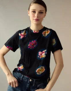 Discount Cynthia Rowley Bloom Tee BLKMT
