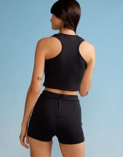 Fashion Cynthia Rowley Bonded Basics Shorts BLACK