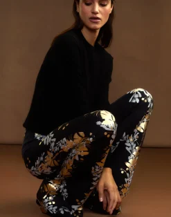 Fashion Cynthia Rowley Bonded Fit and Flare Pant BLKGD