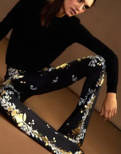 Fashion Cynthia Rowley Bonded Fit and Flare Pant BLKGD