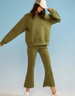 Sale Cynthia Rowley Bonded Pullover Sweatshirt DRKGR