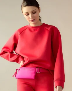 Online Cynthia Rowley Bonded Pullover Sweatshirt Red