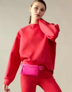 Online Cynthia Rowley Bonded Pullover Sweatshirt Red