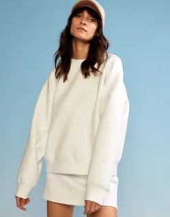 Fashion Cynthia Rowley Bonded Pullover Sweatshirt White