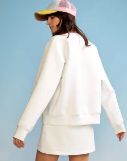 Fashion Cynthia Rowley Bonded Pullover Sweatshirt White