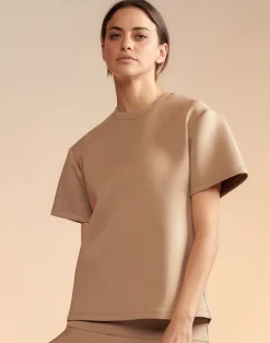 Outlet Cynthia Rowley Bonded Tee CAMEL