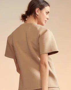 Outlet Cynthia Rowley Bonded Tee CAMEL