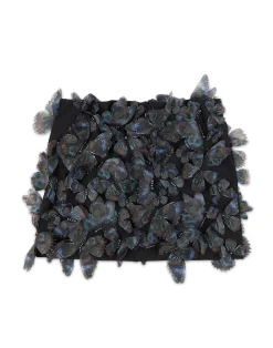New Cynthia Rowley Butterfly Appliqué Skirt BLKMUL