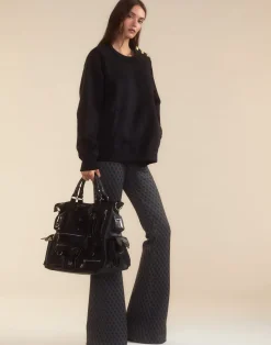 Best Cynthia Rowley Button Up Sweatshirt BLACK