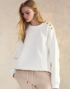 Outlet Cynthia Rowley Button Up Sweatshirt White