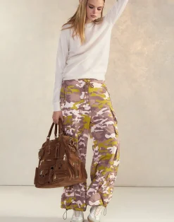 Discount Cynthia Rowley Camouflage Cargo Pants PNKCMO