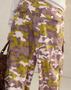 Discount Cynthia Rowley Camouflage Cargo Pants PNKCMO