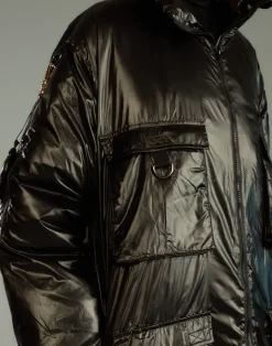 Discount Cynthia Rowley Cargo Pocket Puffer Coat BLACK