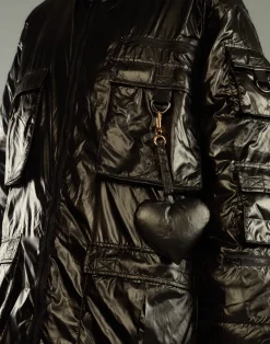 Discount Cynthia Rowley Cargo Pocket Puffer Coat BLACK