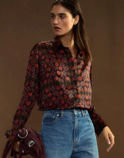 New Cynthia Rowley Collectible Silk Shirt GEOBLRD