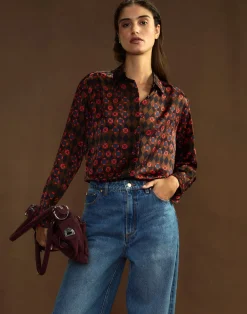 New Cynthia Rowley Collectible Silk Shirt GEOBLRD