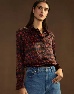 New Cynthia Rowley Collectible Silk Shirt GEOBLRD