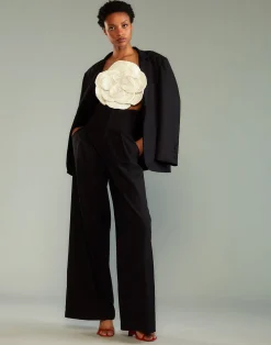 New Cynthia Rowley Corset Waist Pants BLACK