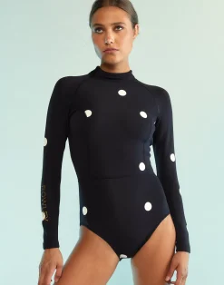 New Cynthia Rowley Cruz Wetsuit BKWHT