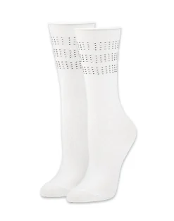 Discount Cynthia Rowley Crystal Sport Socks WHTCLR