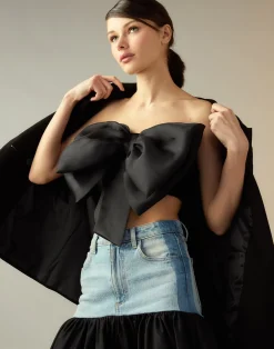 Discount Cynthia Rowley Cupid's Bow Bandeau BLACK