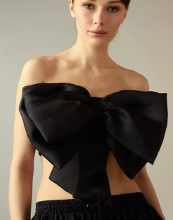 Discount Cynthia Rowley Cupid's Bow Bandeau BLACK
