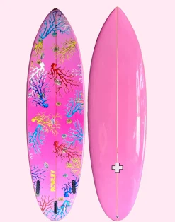 New Cynthia Rowley Custom 7' Surfboard - Gradient Corals