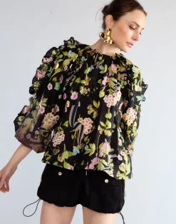 Online Cynthia Rowley Dawn Blouse BLKMT