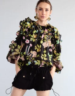 Online Cynthia Rowley Dawn Blouse BLKMT