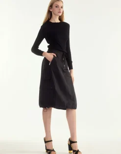 Hot Cynthia Rowley Deep Pockets Skirt BLACK