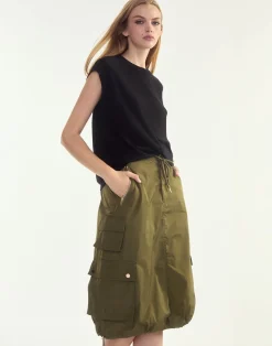 Clearance Cynthia Rowley Deep Pockets Skirt DRKGR