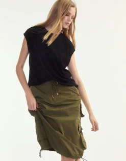 Clearance Cynthia Rowley Deep Pockets Skirt DRKGR