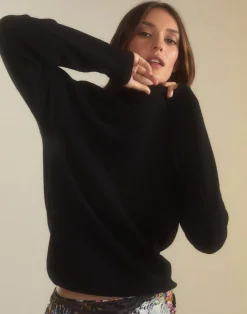 Online Cynthia Rowley Elea Wool Cashmere Sweater BLACK